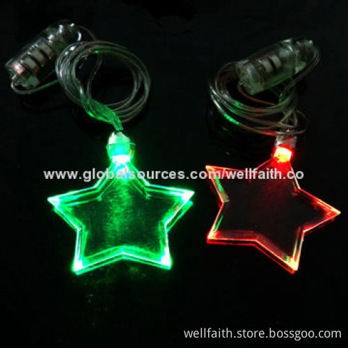 Costume Flashing LED Necklaces, 10g Weight, Various Colors AvailableNew